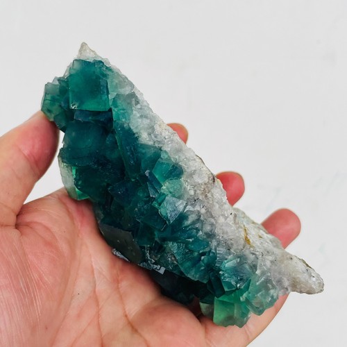 432g Natural Green Cube Fluorite Quartz Crystal Cluster Mineral Specimen Healing - Picture 8 of 11