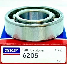 NEW SKF 6205 DEEP GROOVE BALL BEARING, OPEN TYPE, NO SEALS 25x52x15 mm