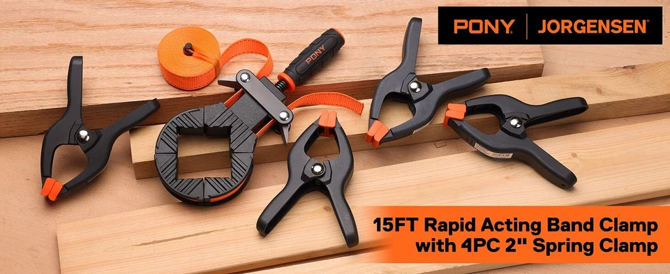 15FT Rapid Acting Band Clamp 4PCS 2" Spring Clamp Strap Clamp Holder Woodworking - Image 3 of 4