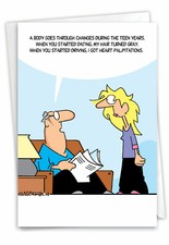 1 Funny Blank All Occasions Paper Card - Body Changes-Envelope Included, US-Made