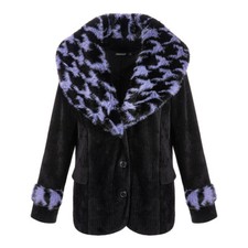 Jawbreaker Purple Fur Corduroy Jacket (black/purple)