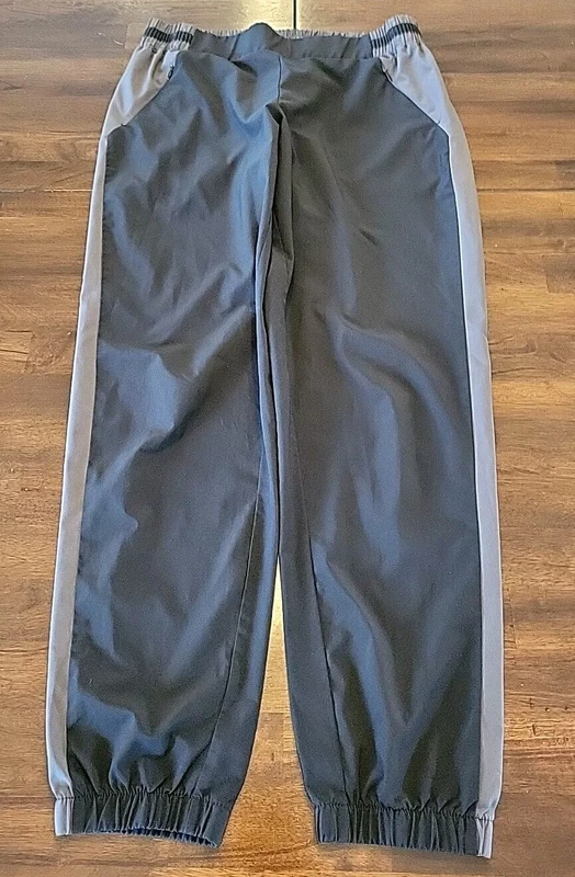 fabletics joggers gray stripe pants