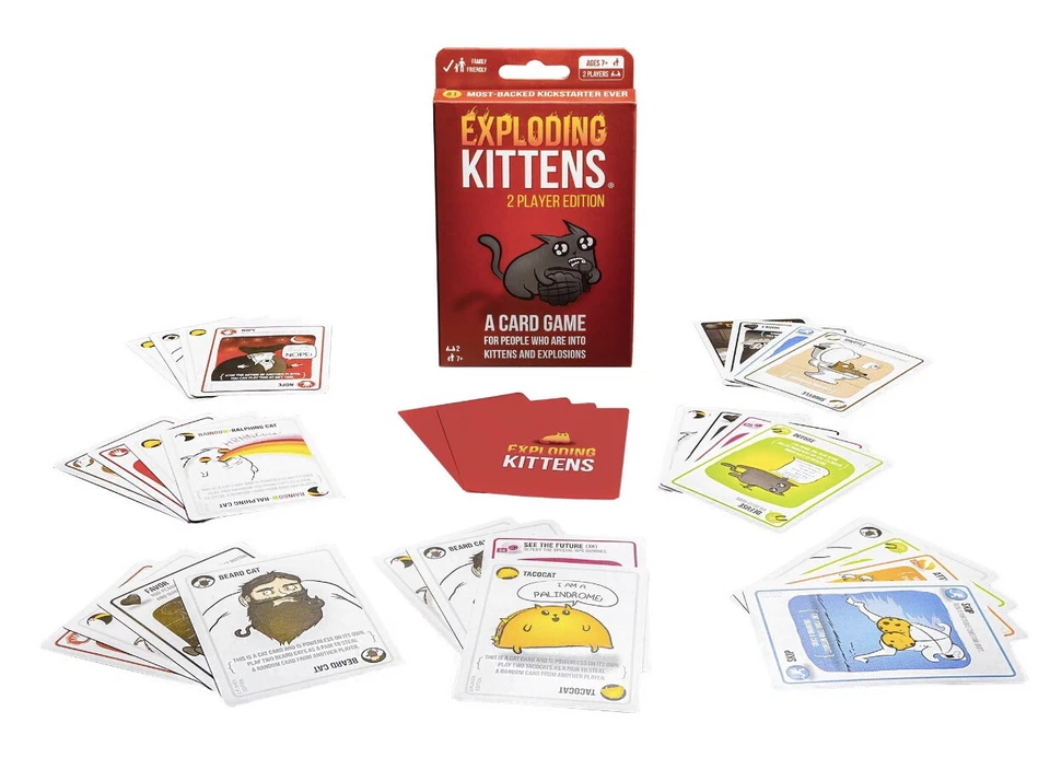 Exploding Kittens 2 Player Card Game 4 People Into Kittens & Explosions - Image 3 of 4