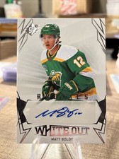 2022-23 Upper Deck SPX White Out Rookies Autograph Matt Boldy Wild RC Auto SP