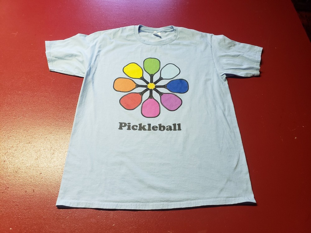 Pickleball T-Shirt Baby Blue L Port & Co. 100% Cotton