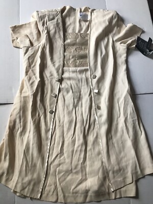 VTG Sz. 14 $69.99 Petite Perceptions Irene B dress w/Light Cover Attached Beaded
