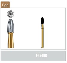 Egg Football Dental Gold Tungsten Carbide Burs Trimming Finishing Shape FG 7406