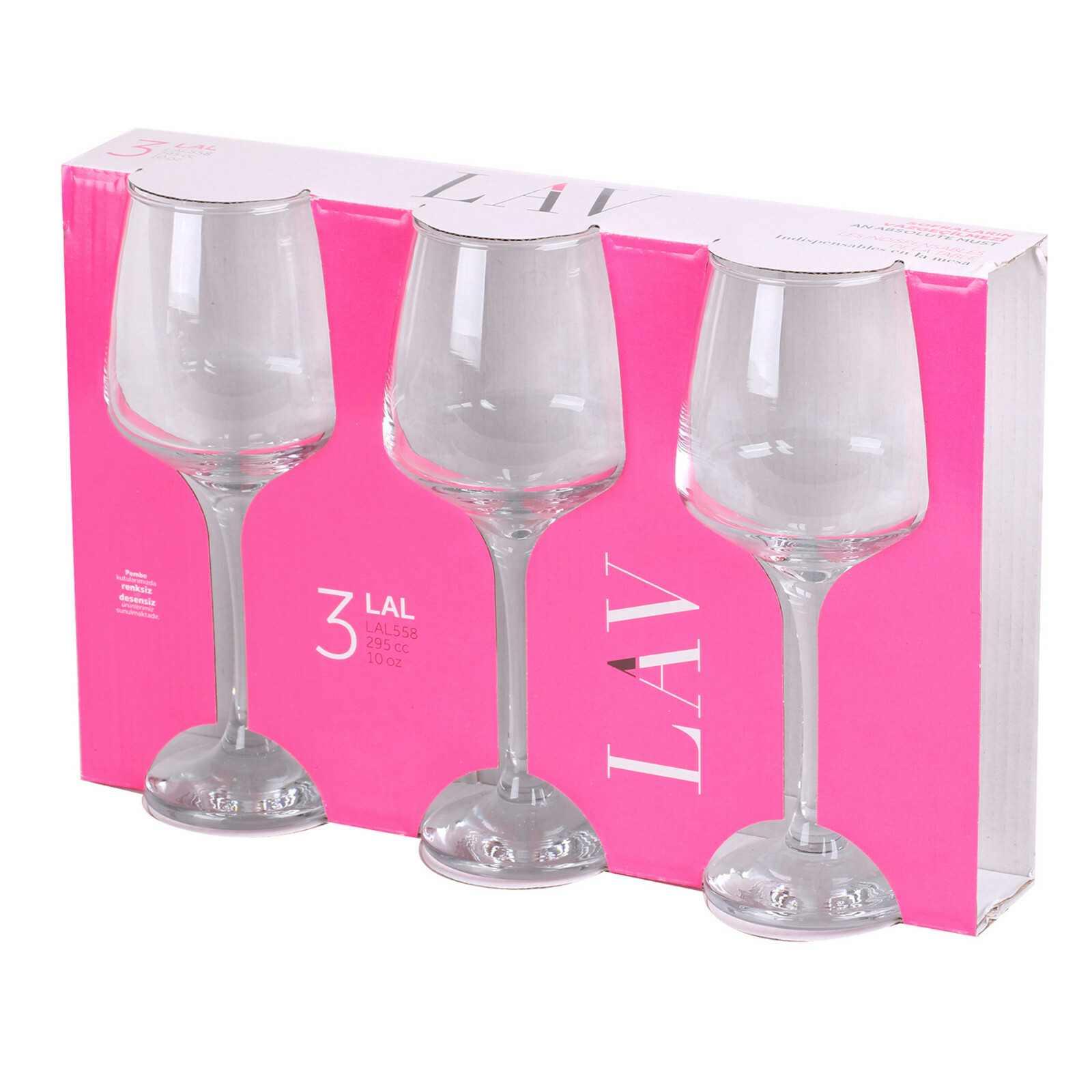 Set of 6 Stemmed Wine Glasses 295ml White Red Gin Balloons Goblets