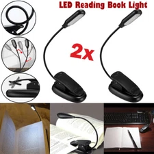 2 USB Rechargeable LED Book Light -Flexible Clip-On Reading Lamp for Book Lovers