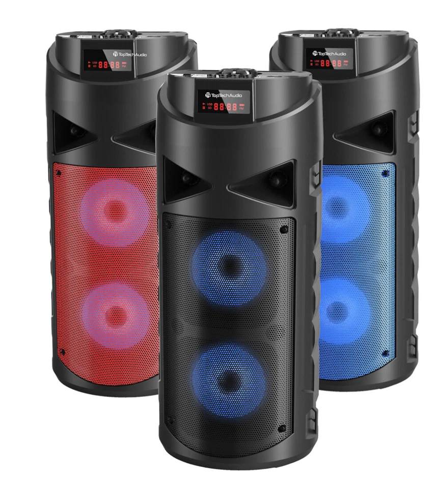 TOPTECH Fully Powered Portable 1500 Watts Peak Power Speaker w/ LED Light
