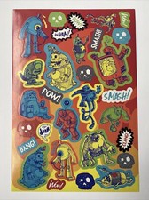 Monsters TV Robots POW Wham Smash Clang Bang Doom Stickers Single Sheet New