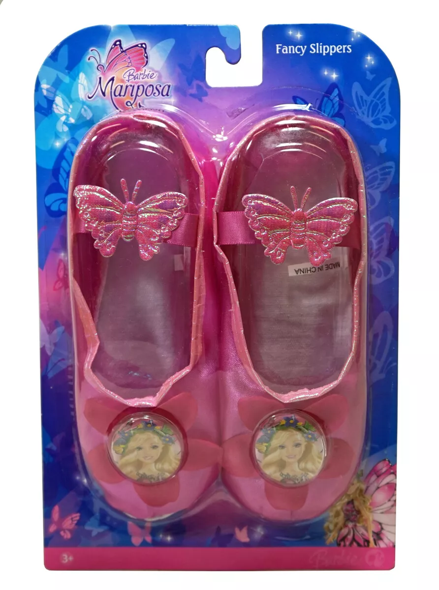 Barbie Mariposa Fancy Play Slippers Dress Up Fun NEW FREE