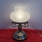 Vintage Milk Hobnail Frosted Glass Touch Table Lamp