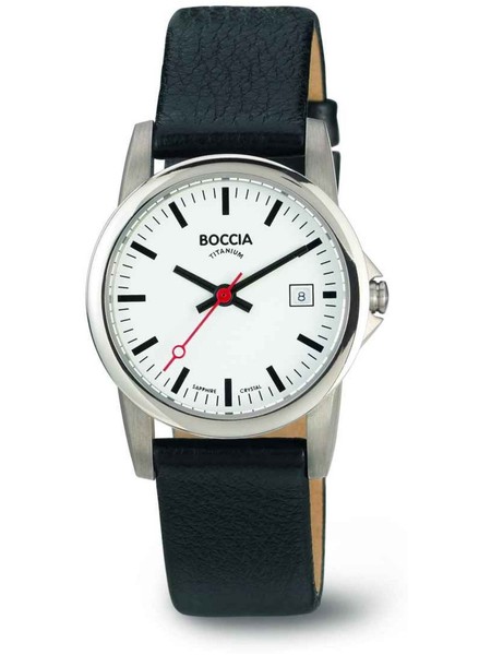 Boccia Titanium 3298-04 Damenuhr Lederarmband Schwarz-image
