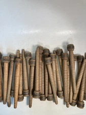 Wood Bobbins Spools Wooden Industrial Style Spindles 8" Wooden Quills Lot-30: