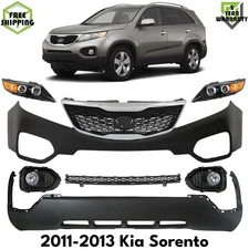 Front Bumper Cover Prime Plastic & Headlights Assembly For 2011-2013 Kia Sorento