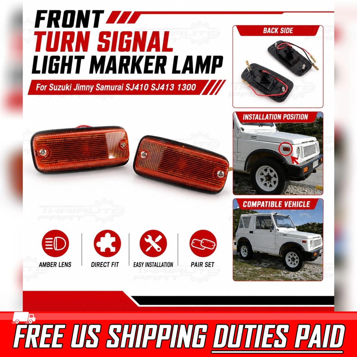 SIDE MARKER LAMP TURN SIGNAL LIGHT FIT SUZUKI SAMURAI JIMNY SJ413