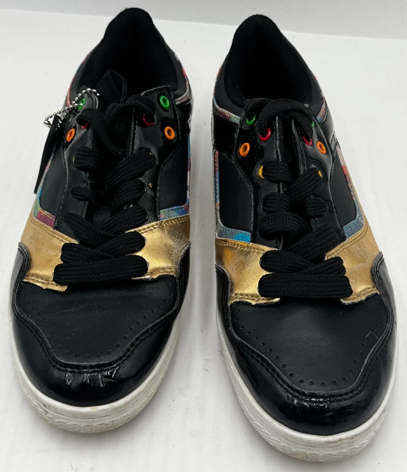 Zapatillas deportivas Coogi para mujer talla 8,5 de cuero negro con cordones CW1182 Foto 4 de 4