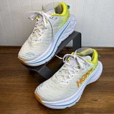 Hoka One One Womens Size 8B Bondi X Running/Walking Shoes White Evening Primrose