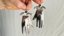 Pendientes de mano Oaxaca. Plata de ley La Mano. Hecho en Oaxaca, México. 2397