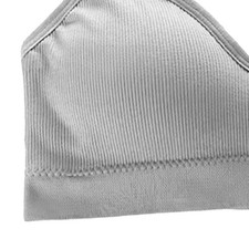 (Grey)Wireless Bra Pure Color Delicate Strong Support Seamless Sports Vest LW