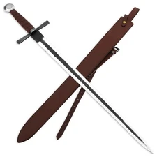Castle in Knight Medieval Sword 1095 Carbon Steel Dual Tone Blade w/ Sheath