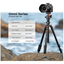 Lightweight 64" Camera Tripod with 360  Ball Head