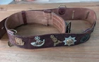 British Army WW1 &WW11 Military Hate / Trophy Waist Belt with 11 Rare Cap Badges