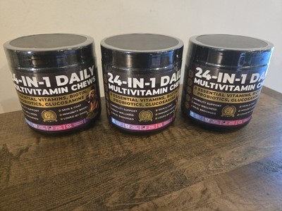 (3) 24-in-1 Dog Multivitamin Chews   Joint, Immune, Skin & Digestive Support 