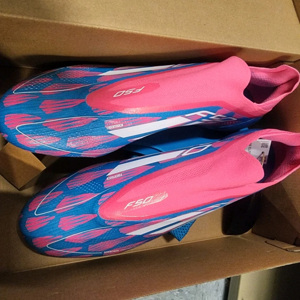 Adidas F50 Elite LL FG Talla 7.5 Paquete de Reemergencia Azul/Blanco/Rosa Nuevo + Caja Foto 4 de 4