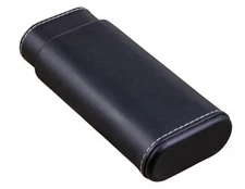 Prestige Black Leather 3 Cigar Case