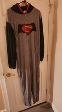 Batman vs. Superman one piece adult loungewear/pajama w/hood NWOT XL