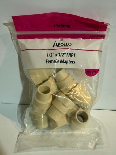 Apollo 1/2-in CPVC Female Adapter CPVCFA12W10PK 1/2"x1/2" Female Adapter 10 Pack