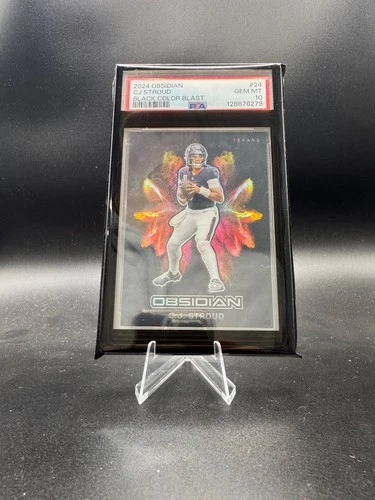 113822598 C.J. Stroud 2024 Panini Obsidian #24 Black Color Blast SSP PSA 10