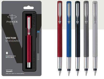 Parker Vector Standard FountainPen Chrome Trim - Multicolor Assorted (Pack Of 1)
