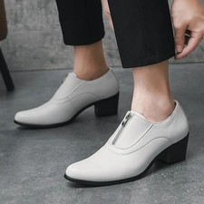 Mens Pointed Toe Wedding Party Formal Dress Shoes Cuban Heel Business Fashion Sz