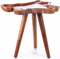 Beistelltisch Holz Wurzelholz Teakholz Wurzel Tisch Blumenhocker Massiv Natur