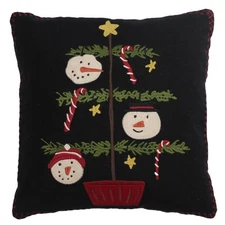 New Primitive SNOWMAN FEATHER TREE PILLOW Accent  14"