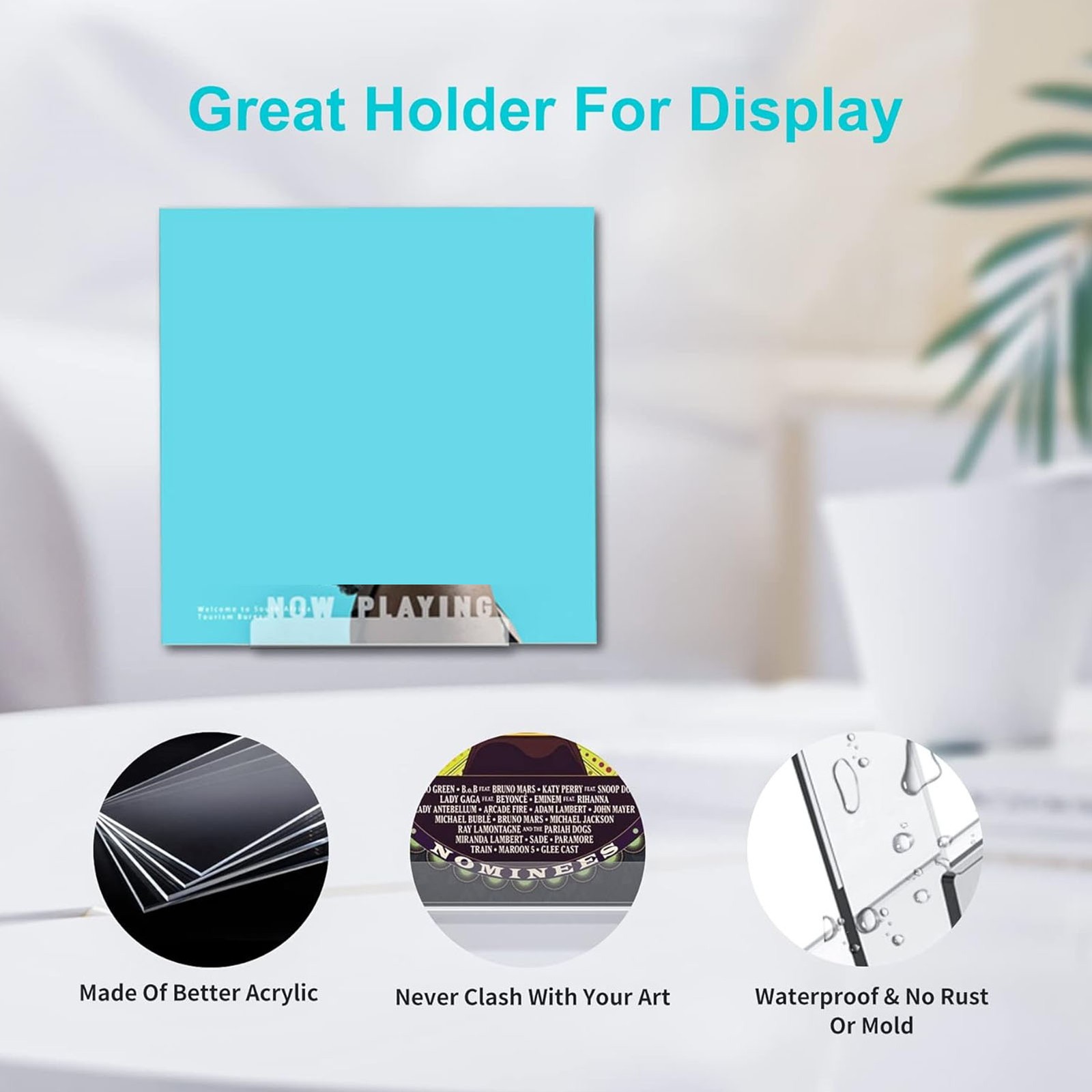 Wall Mount Record Storage Shelf Acrylic Album Record Holder Display Floating Rec