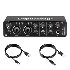 Depusheng RX2 usb audio interface computer recording sound card, home studio ,