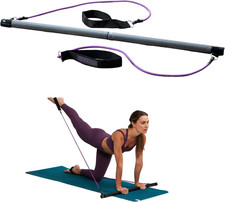 Restore Pilates Bar Reformer Kit Home Total Body Workout Bands & Exercise Guide