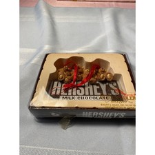 1999 Kurt Adler Hershey Candy Bar with 4 teddy bears on top hanging ornament EC