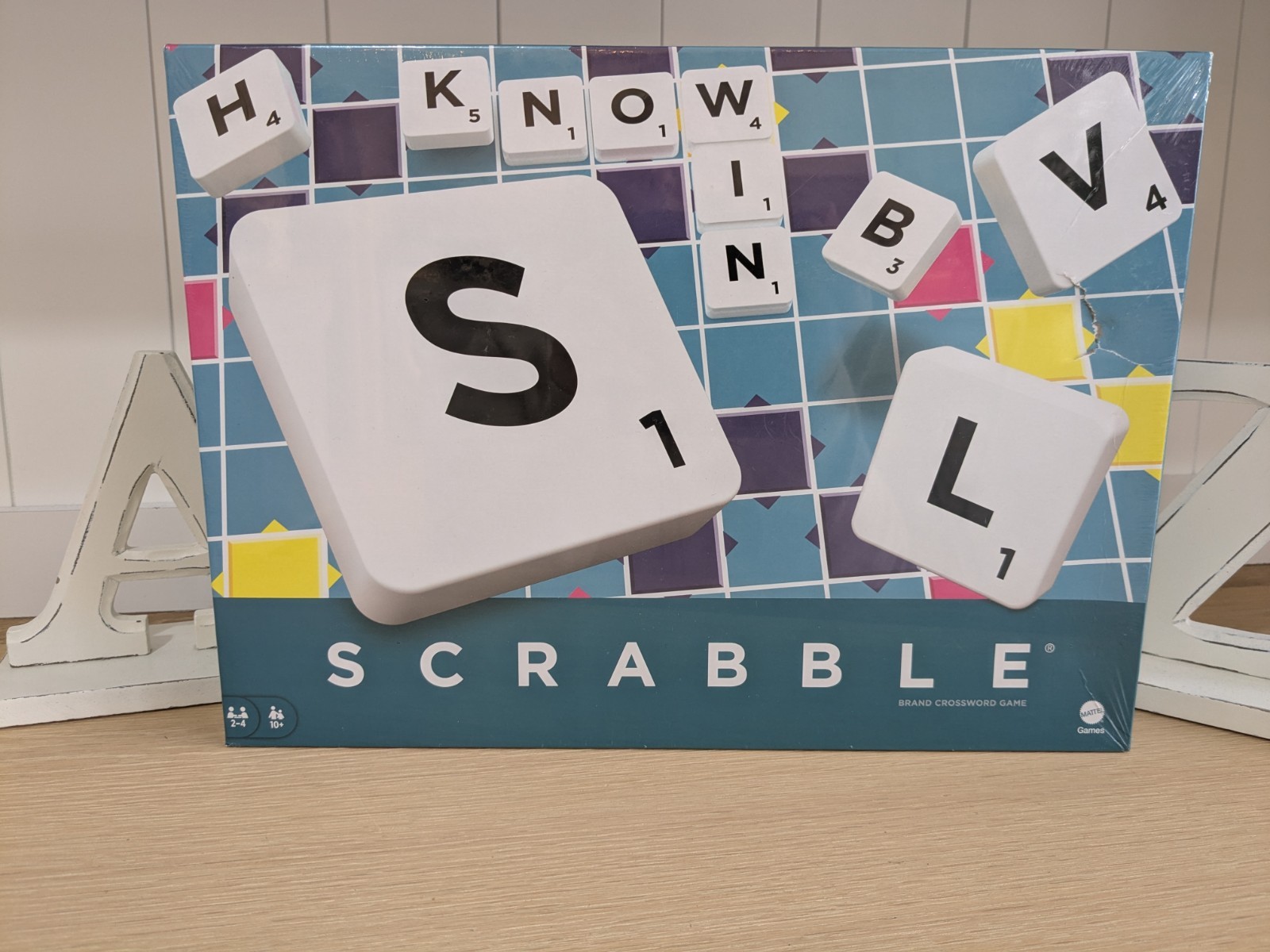 Scrabble Board Game by Mattel Tiled Letter Word Game Sealed Box