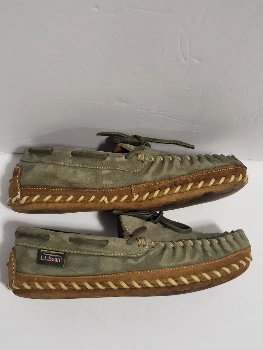L.L.BEAN Mocasines slippers olive green suede leather Men\'s size 7m L.L. Bean Men main image 2