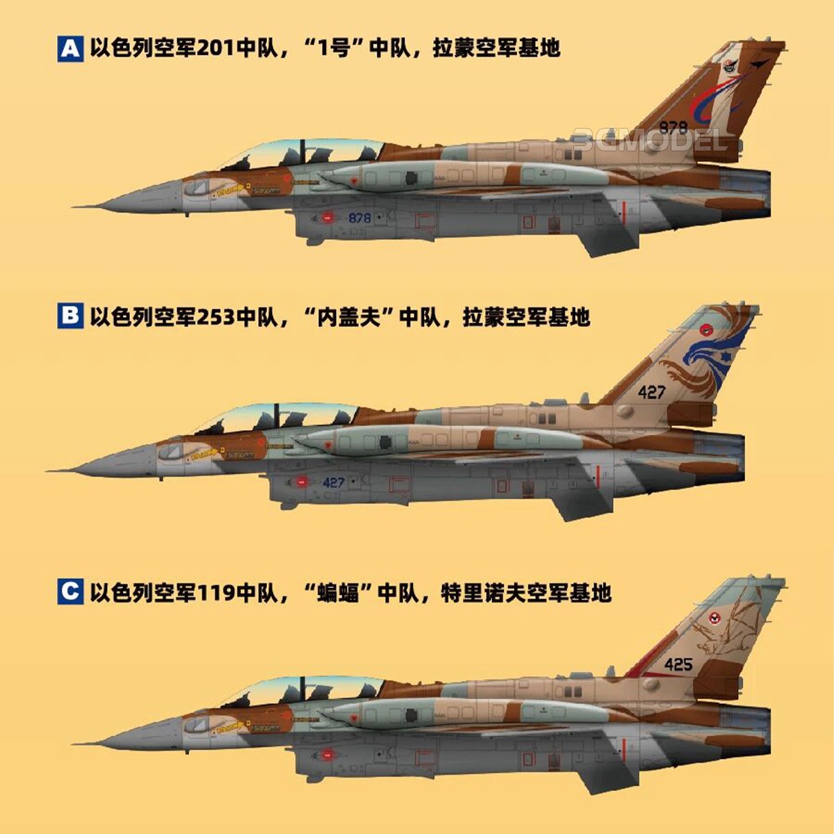 Great Wall L4835 1/48 F-16I SUFA Israeli 2-Seat Air Force Fighter
