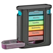 Stackable Pill Box Organizer 7 Day 4-Times A Day Weekly Medicine Dispenser