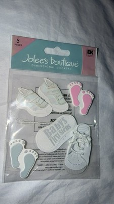 RARE Jolee's Baby's First 1st Steps Shoes Footprints Scrapbook Stickers SPJB384