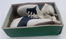 Vintage STRIDE RITE Childs Saddle Oxford Shoes Black White Original Box