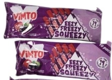 VIMTO Juice ICE POPS Freeze Tip Tops Lollies EEZY Freezy Squeezy 2 Packs Vimtos