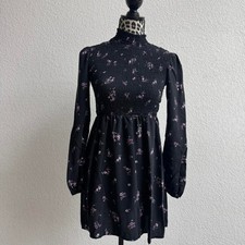 Wild fable black mock neck floral mini dress